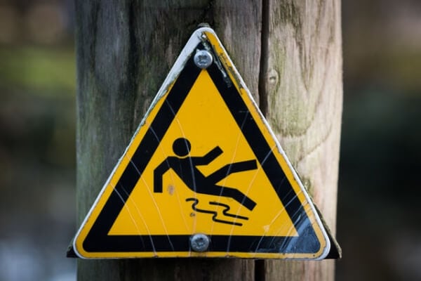 A slip and fall sign